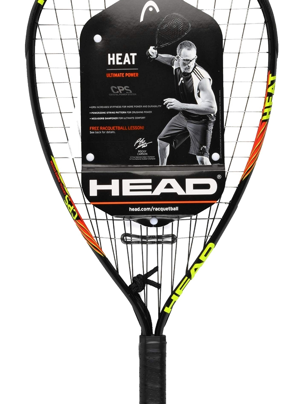 HEAD CPS Heat Racquetball Racquet – Pre-Strung Beginner Racquet